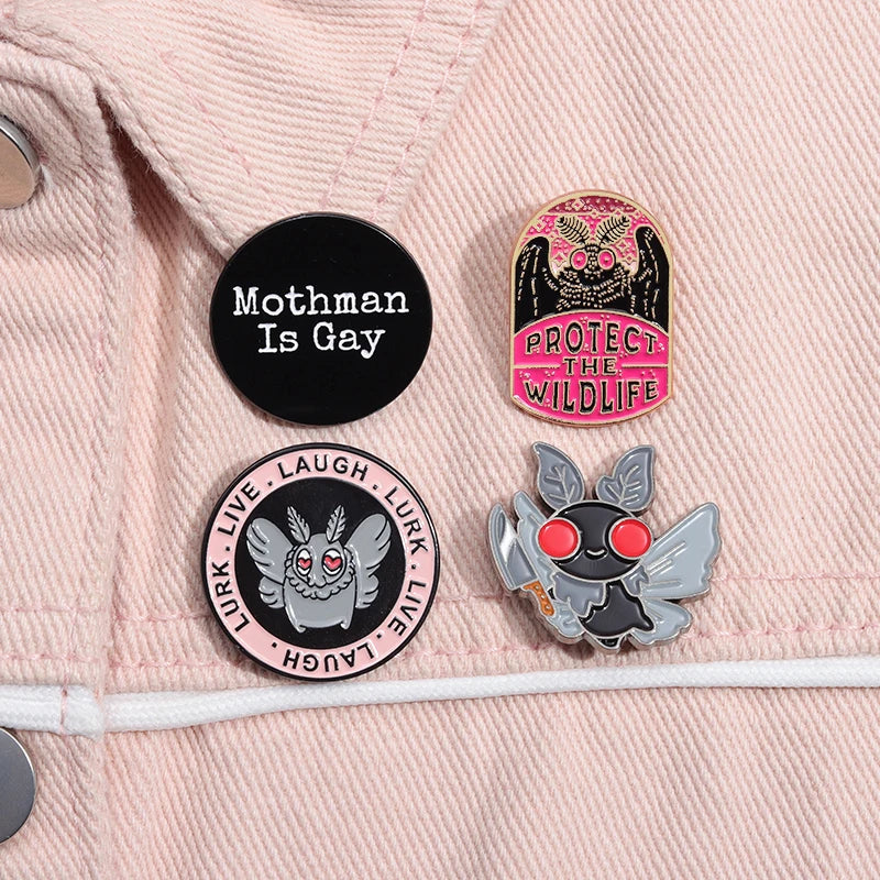 Mothman Is Gay Pins