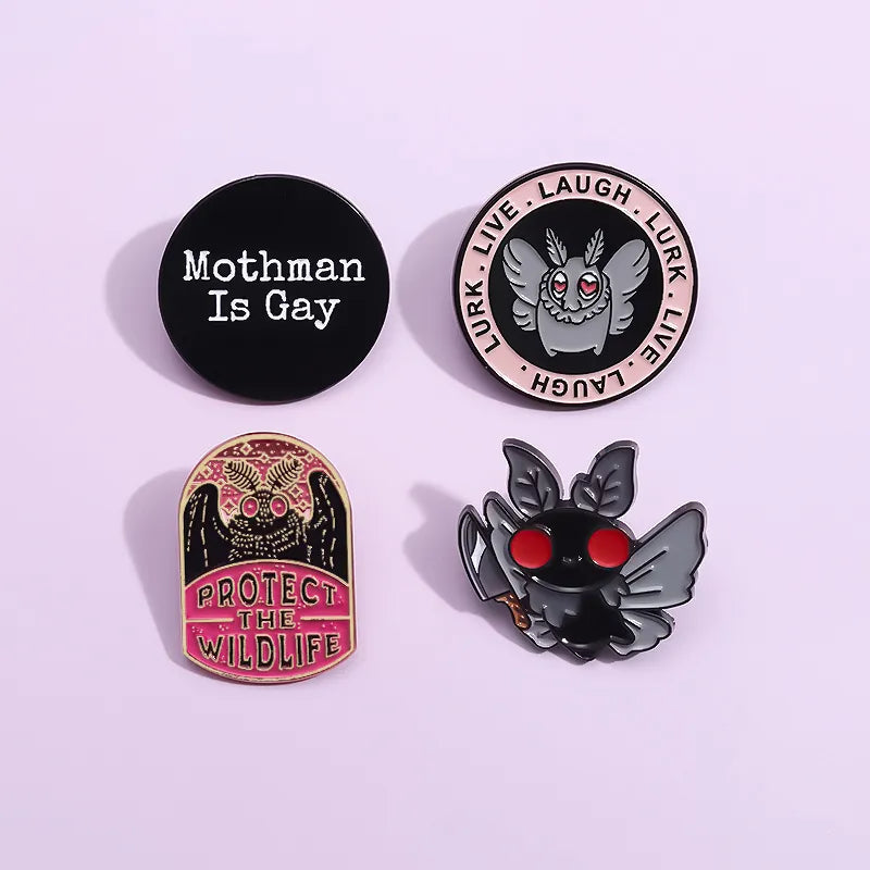 Mothman Is Gay Pins